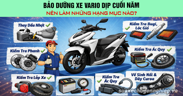 Bảo dưỡng xe vario dịp cuối năm nên làm những hạng mục nào - 1