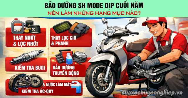 Bảo dưỡng xe sh mode dịp cuối năm nên làm những hạng mục nào - 1
